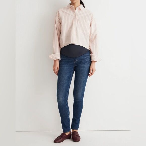 NWT Madewell Maternity Over-The-Belly High-Rise Skinny Jeans in Smithley Wash - Picture 3 of 10